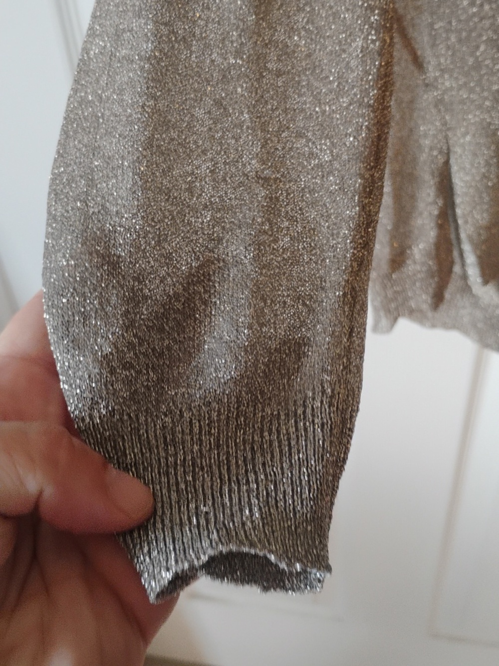 Vince Bronze Metallic Sheer Lightweight Pullover Top Size Medium - Picture 5 of 9